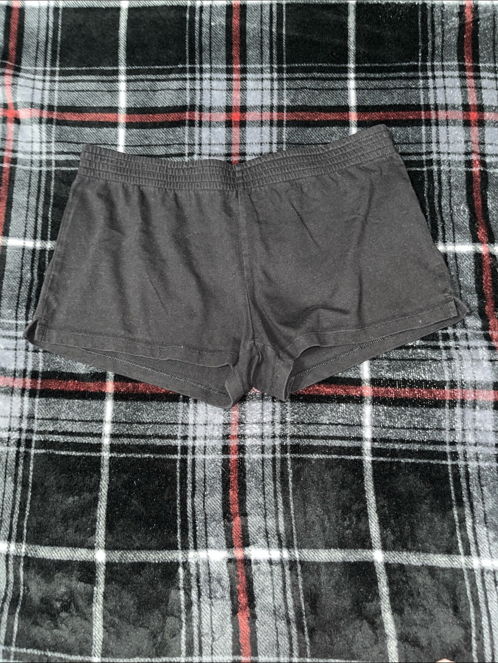 No Boundaries Black Shorts with White Elastic Waistband